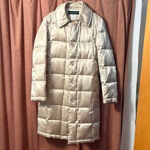 Harve Benard Beige Quilted Puffer Coat